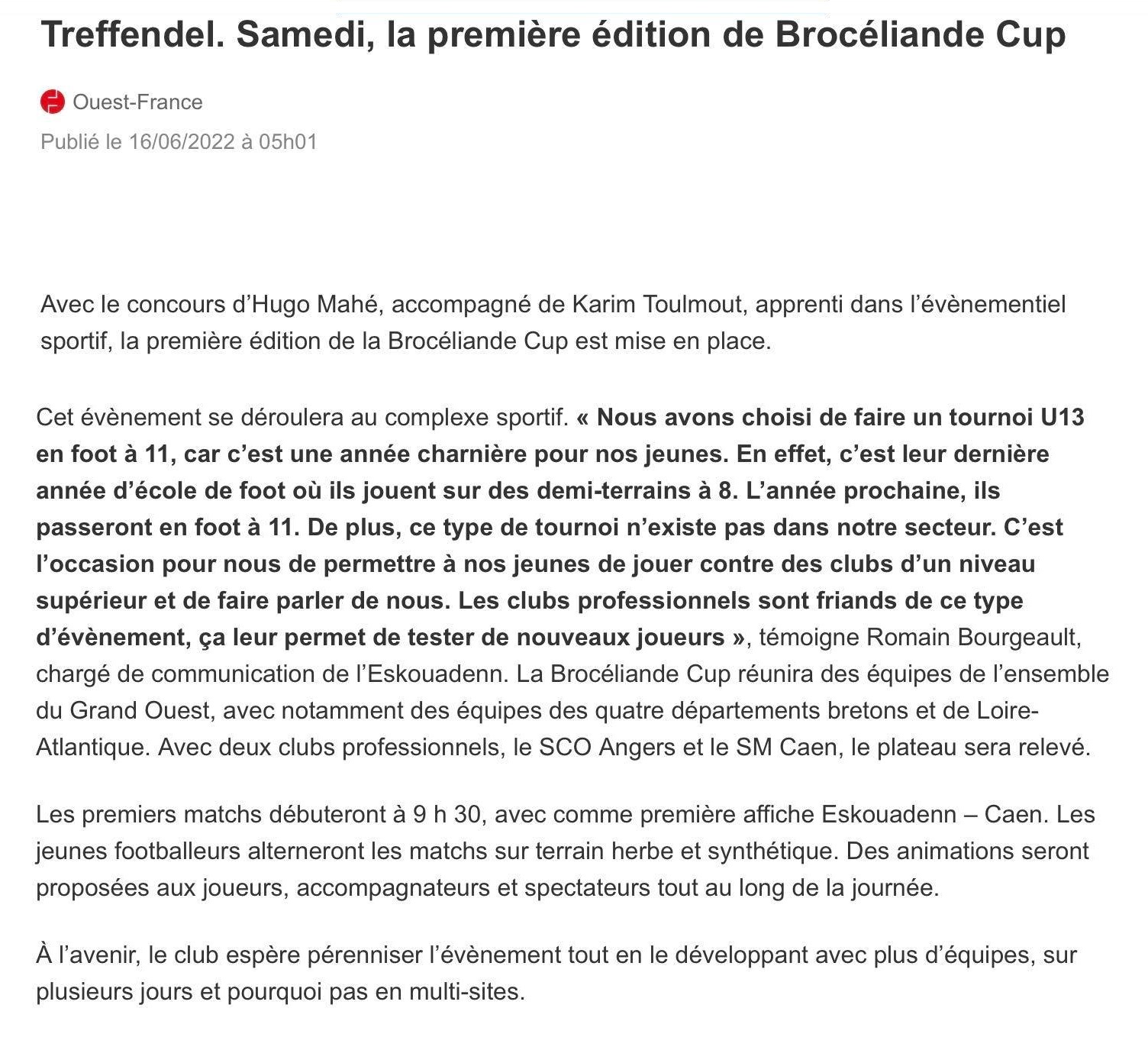 Maillot De Rugby RCBO Brocéliande Ouest - N°10 - Taille L - Bleu - Très Bon état